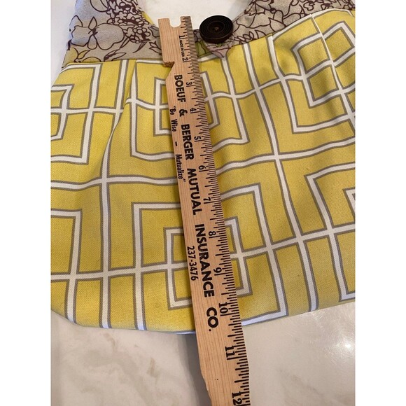 Boho Fabric Shoulder Bag Yellow Pattern Purse Hippie Vibe - Picture 7 of 8